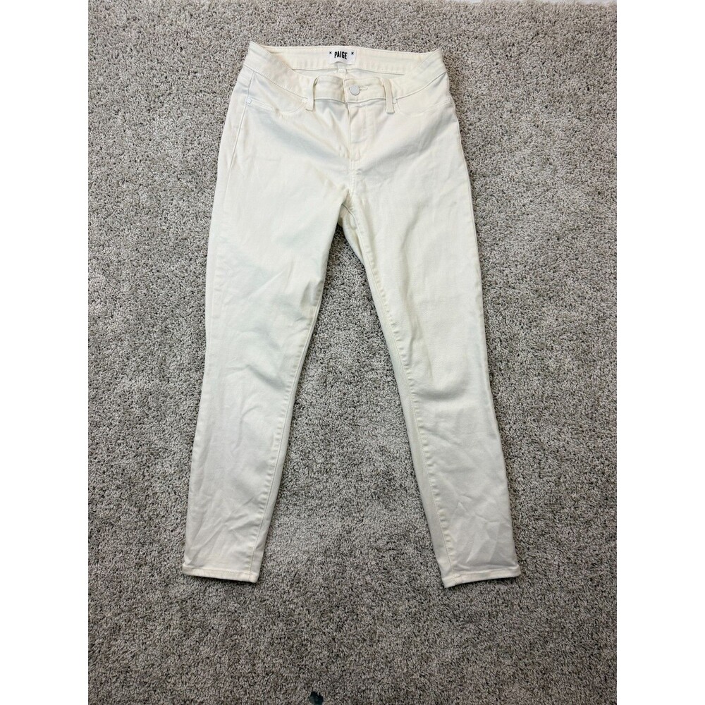 PAIGE Verdugo Crop Women's Jeans Size 28 White Skinny Stretch Denim Pants USA